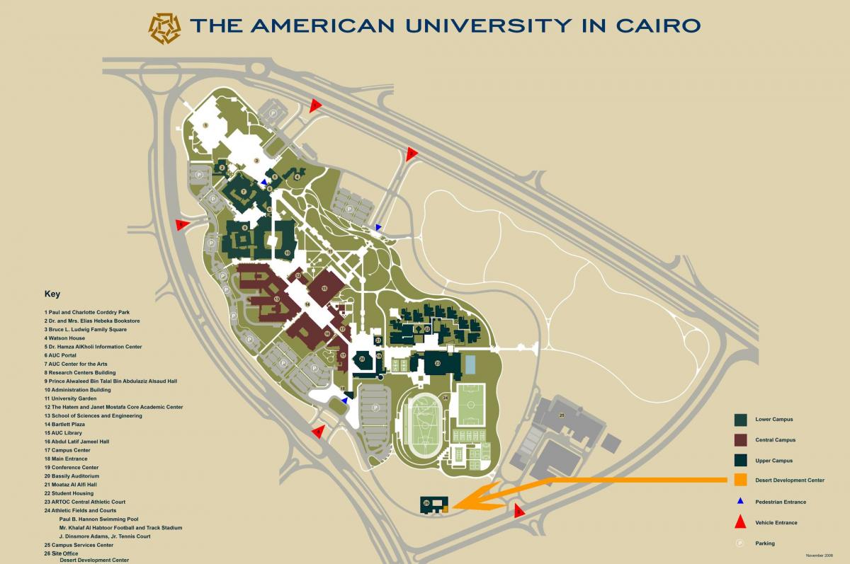 Χάρτης της auc νέο κάιρο πανεπιστημιούπολη
