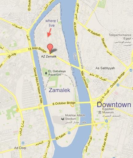 zamalek, κάιρο χάρτης