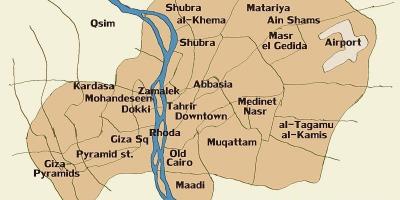 Χάρτης του καΐρου και στις γύρω περιοχές